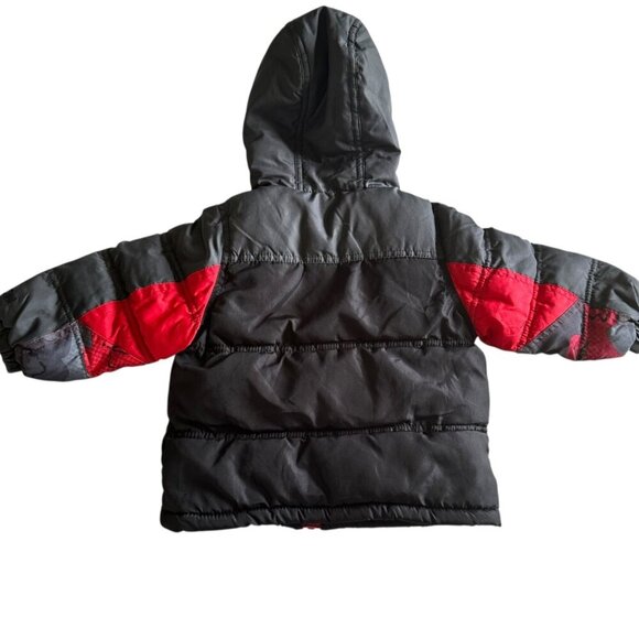 pacific trail jacket boys size 12M fleece lined hooded red black - Picture 3 of 11
